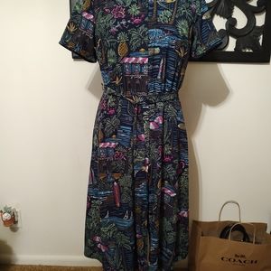 Denim & Company Tropical Print Dress